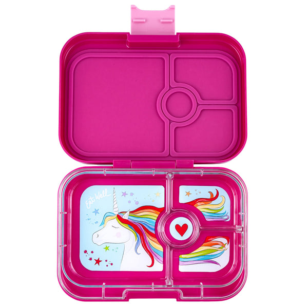 Yumbox 4 Compartment Panino Lunchbox - Malibu Purple/Unicorn Tray