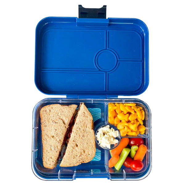 Yumbox 4 Compartment XL Tapas Lunchbox - Monte Carlo Blue / Shark Tray
