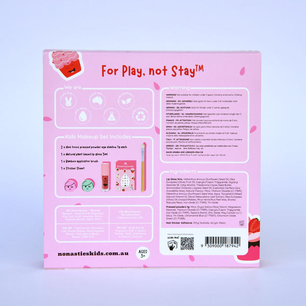 No Nasties - Non Toxic Natural Kids Makeup Gift Set - Strawberry Cupcake