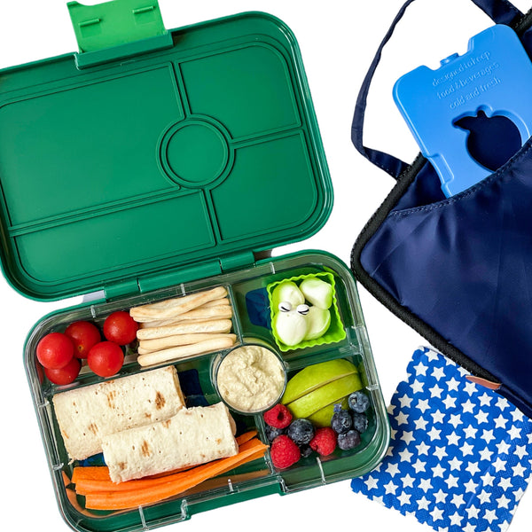 Yumbox 5 Compartment XL Tapas Lunchbox - Jurassic Green / Jungle Tray