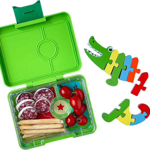 Yumbox Snack Size Lunch Box - Jurassic Green / Dinosaur Tray