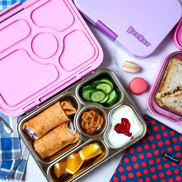 Yumbox 5 Compartment Presto Stainless Steel Lunchbox - Rose Pink