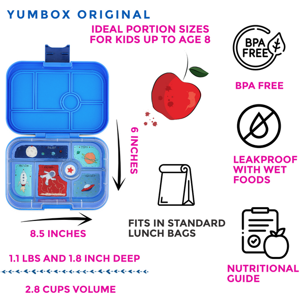 Yumbox 6 Compartment Original Lunchbox - Surf Blue / Rocket Tray