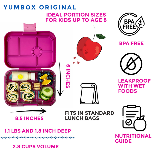 Yumbox 6 Compartment Original Lunchbox - Malibu Purple / Mermaid Tray