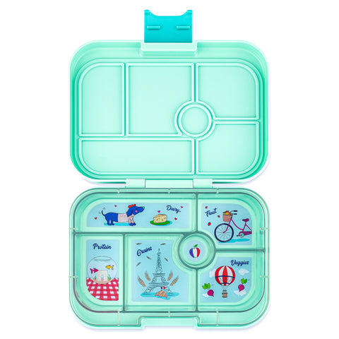 Yumbox 6 Compartment Original Lunchbox - Serene Aqua / Paris Tray