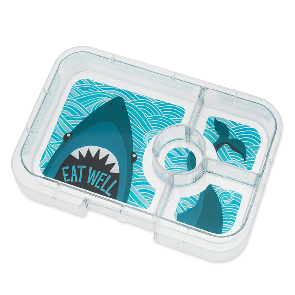 Yumbox 4 Compartment XL Tapas Lunchbox - Monte Carlo Blue / Shark Tray