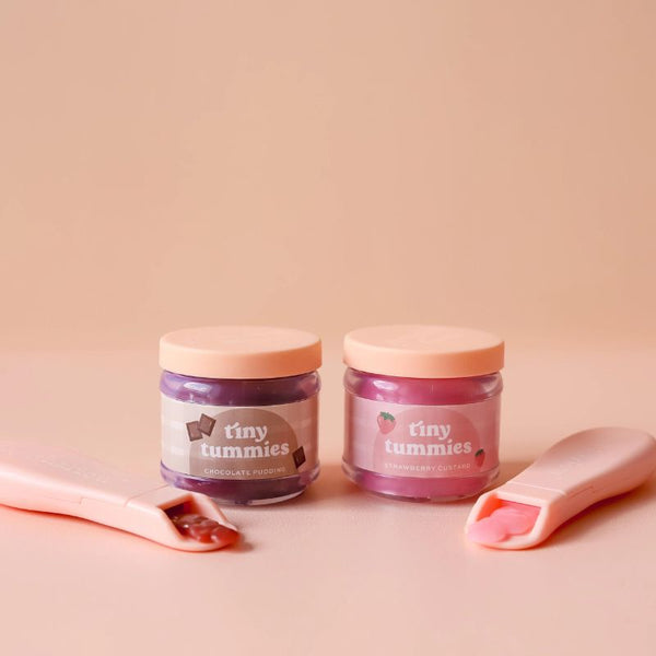 Tiny Harlow - Tiny Tummies Strawberry Custard Food Jar and Spoon Set