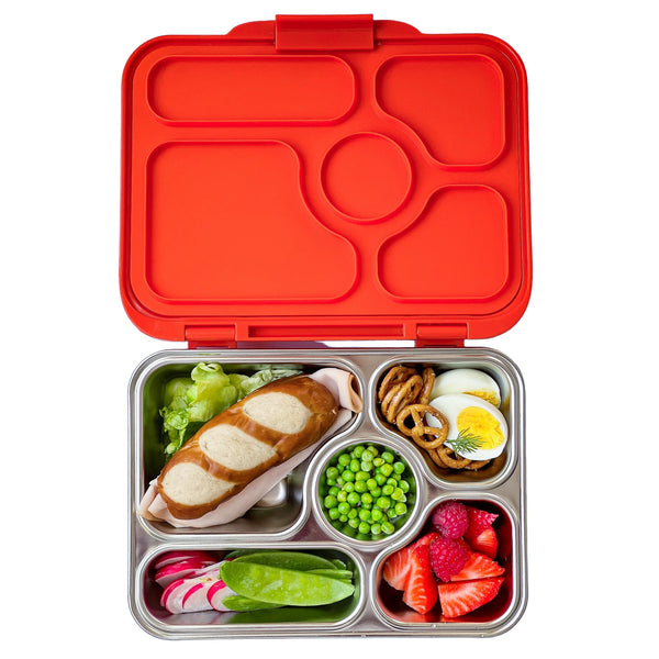 Yumbox 5 Compartment Presto Stainless Steel Lunchbox - Tango Orange