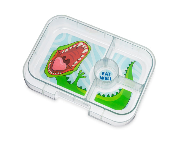 Yumbox 4 Compartment Panino Lunchbox - Jurassic Green/Dinosaur Tray