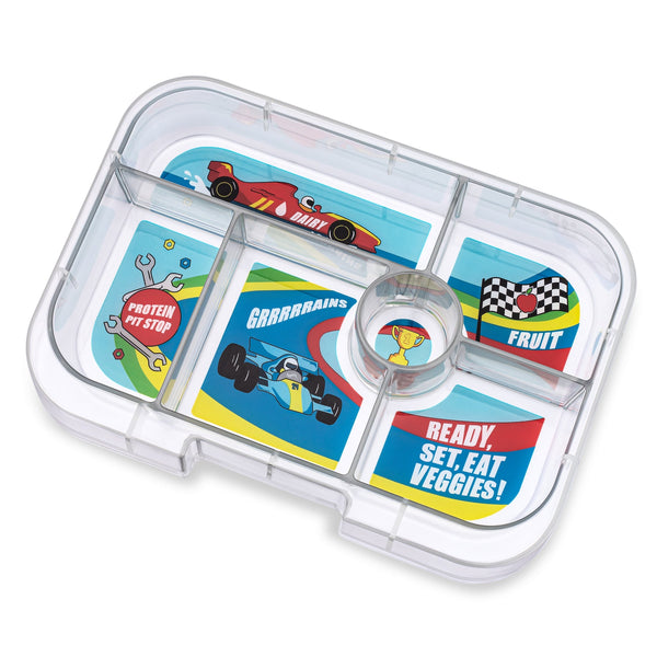 Yumbox 6 Compartment Original Lunchbox - Surf Blue / Race Cars Tray