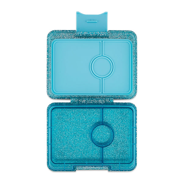Yumbox Snack Size Lunch Box - Teal Glitter/Teal Clear Tray