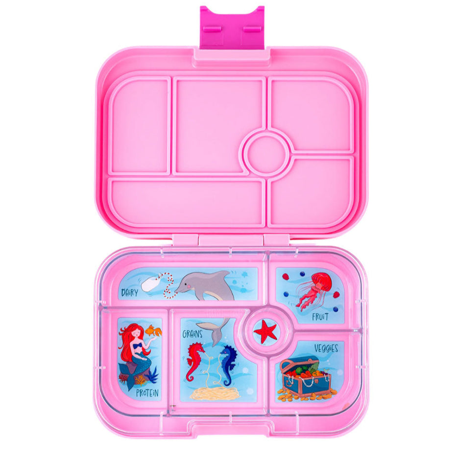 Yumbox 6 Compartment Original Lunchbox - Power Pink / Mermaid Tray
