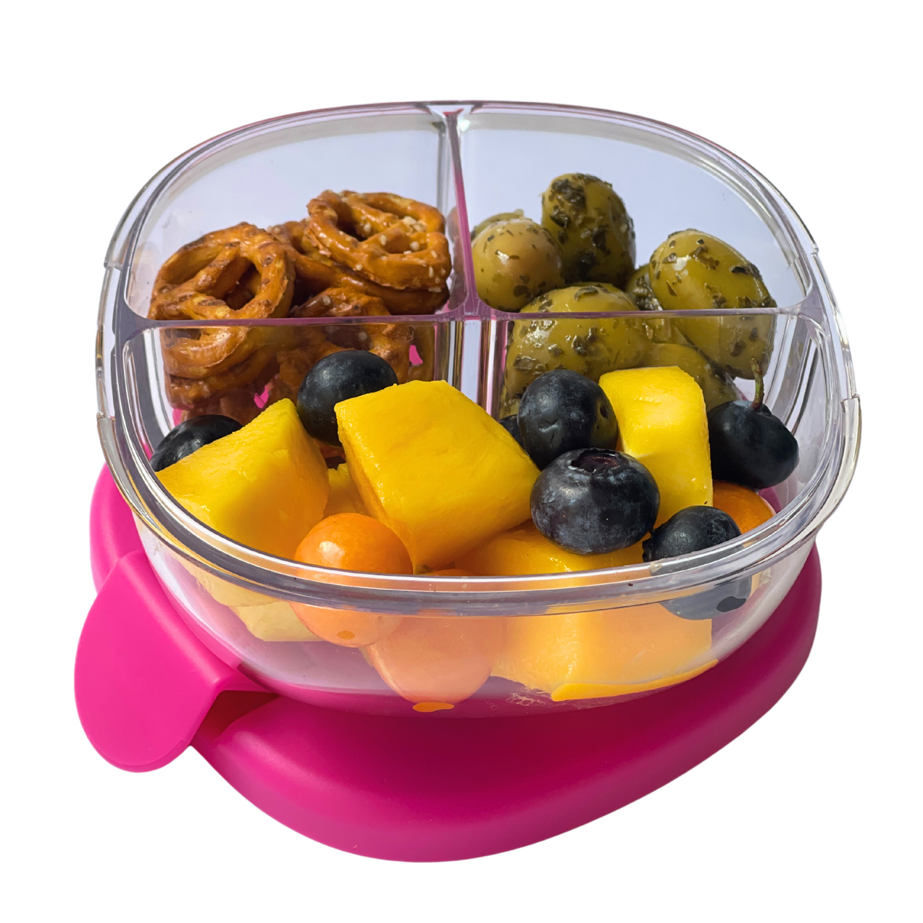 Yumbox 3 Compartment Leakproof Snack Bowl - Raspberry Pink