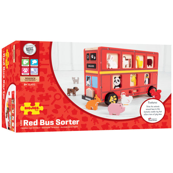 Bigjigs Toys Red Bus Sorter