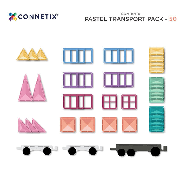 Connetix 50 Piece Pastel Transport Pack