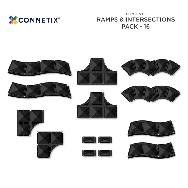 Connetix 16 Piece Ramps & Intersections Pack