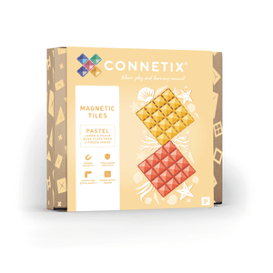 Connetix 2 Piece Base Plate Pack -  Lemon & Peach