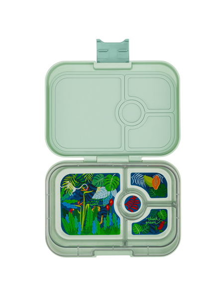 Yumbox 4 Compartment Panino Lunchbox - Sage Green / Jungle Tray