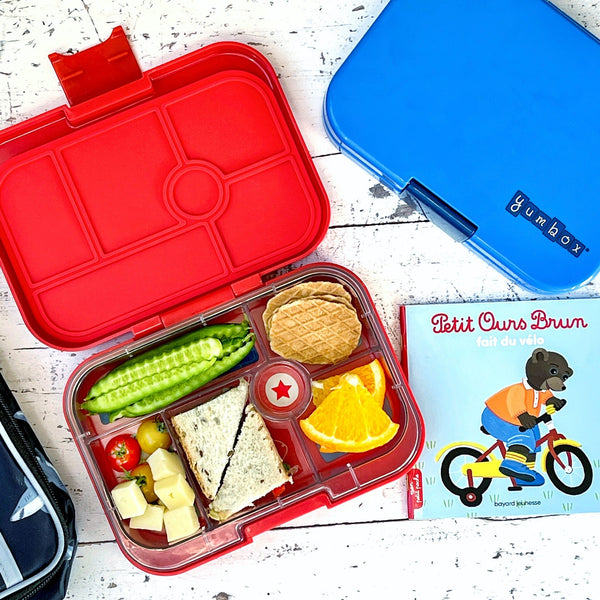 Yumbox 6 Compartment Original Lunchbox - Roar Red / Race Cars Tray