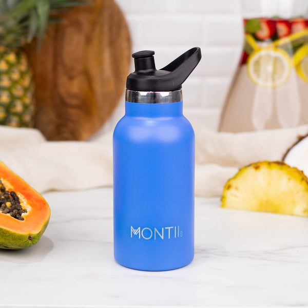 MontiiCo Mini Thermos Bottle - Stainless Steel - Blueberry - 350ml