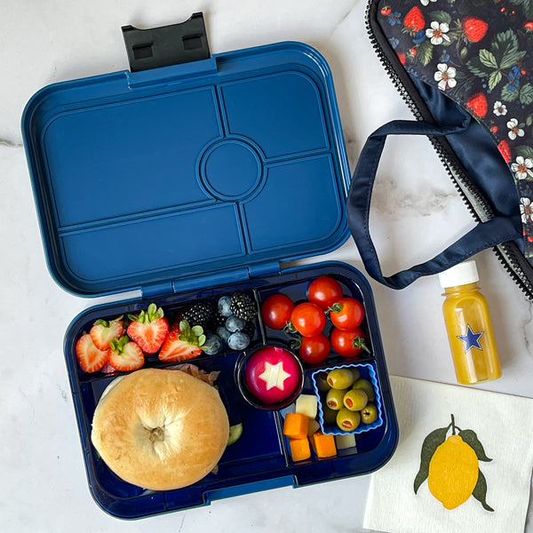 Yumbox 5 Compartment XL Tapas Lunchbox - Monte Carlo Blue / Navy Clear Tray