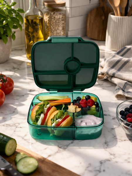 Yumbox Go - 5 Compartment Extra Deep Bento Lunchbox - Lima Green