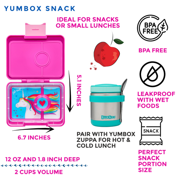 Yumbox Snack Size Lunch Box - Malibu Purple / Unicorn Tray