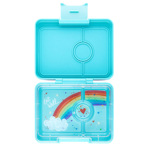 Yumbox Snack Size Lunch Box - Misty Aqua / Rainbow Tray