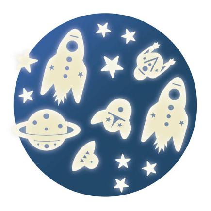 Djeco Space Mission Glow in the Dark Ceiling Stickers