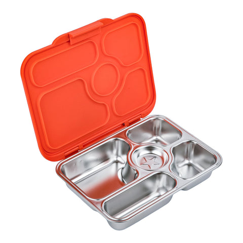 Yumbox 5 Compartment Presto Stainless Steel Lunchbox - Tango Orange