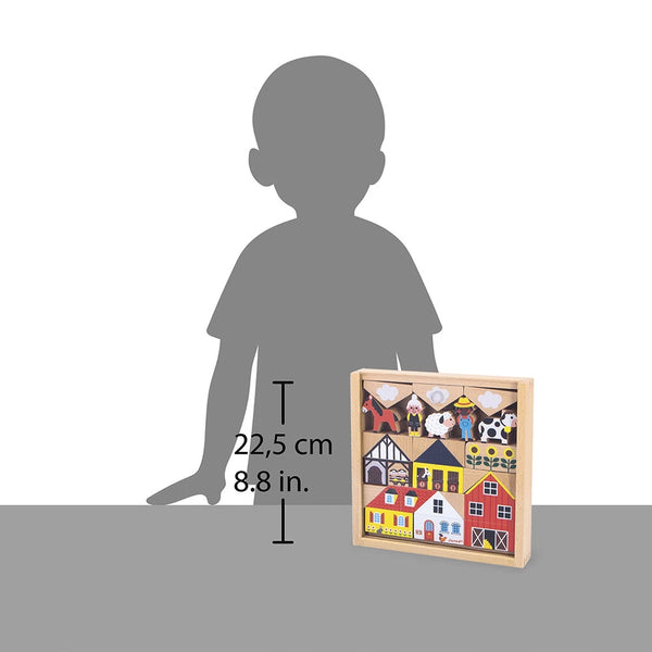 Janod Cross Roads - Countryside 37 Wooden Blocks Set