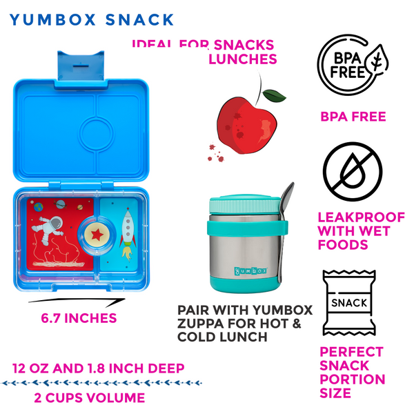 Yumbox Snack Size Lunch Box - Surf Blue/Rocket Tray