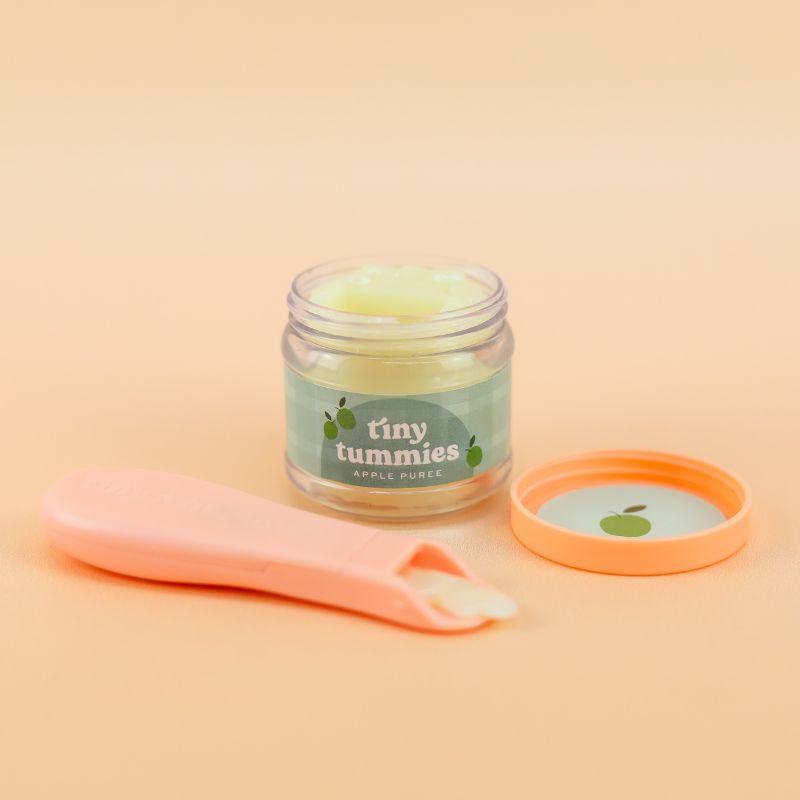 Tiny Harlow - Tiny Tummies Apple Puree Food Jar and Spoon Set