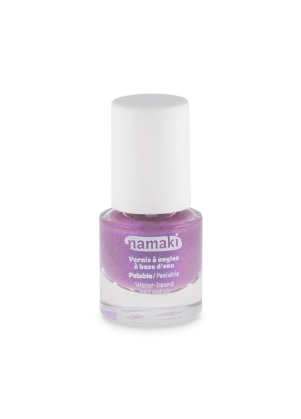 Namaki - Water Based Peelable Nail Polish - Glitter Purple