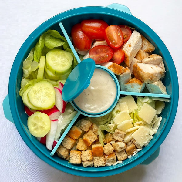 Yumbox Poke Bowl with 4 Part Divider - Lagoon Blue