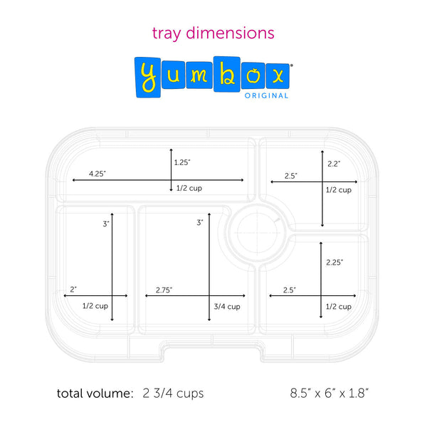 Yumbox 6 Compartment Original Lunchbox - Surf Blue / Race Cars Tray