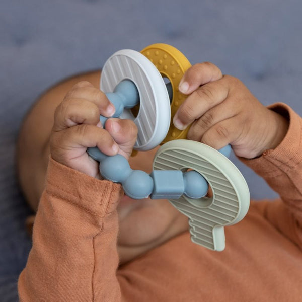 Little Dutch Silicone Teething Toy Keychain Blue