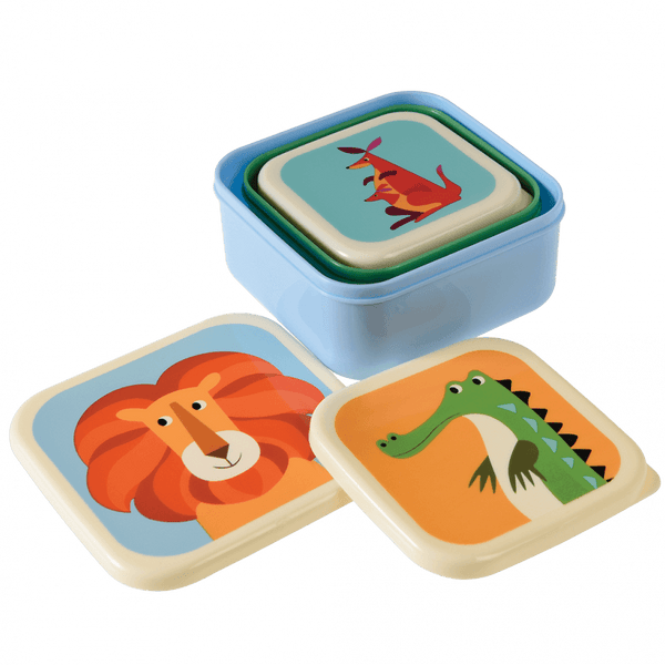 Rex London Set of 3 Colourful Creatures Snack Boxes