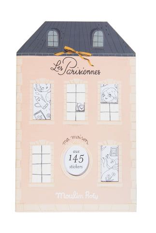 Moulin Roty Colouring book + 145 stickers - Les Parisiennes