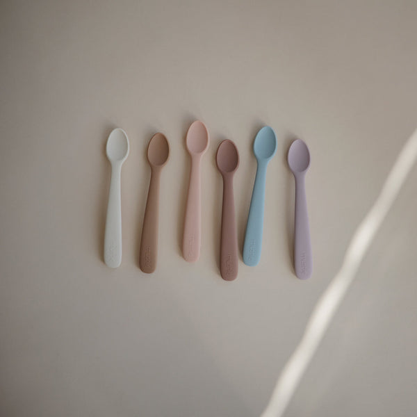 Mushie Silicone Feeding Spoons 2-Pack Ivory