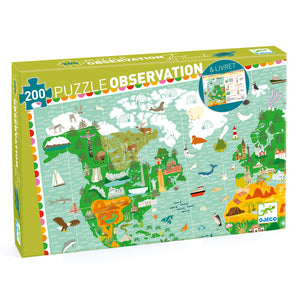 Djeco 200 Piece World Tour Observation Jigsaw Puzzle & Booklet