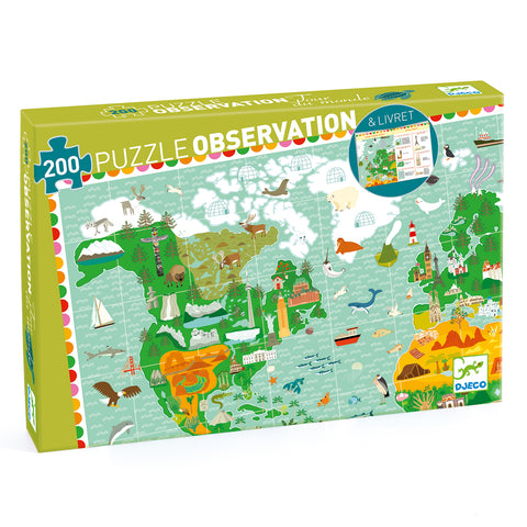 Djeco 200 Piece World Tour Observation Puzzle & Booklet
