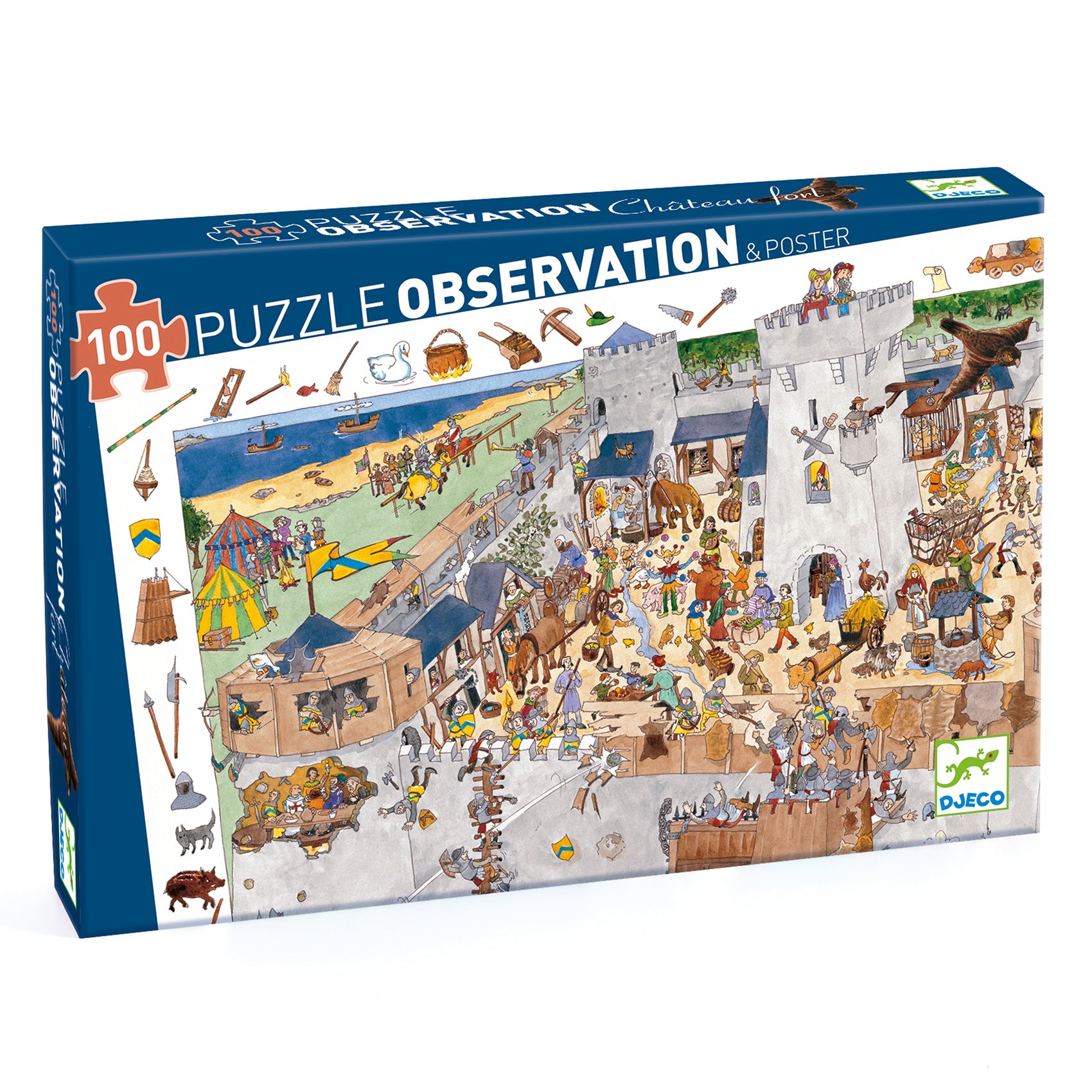 Djeco 100 Piece The Castle Observation Jigsaw Puzzle