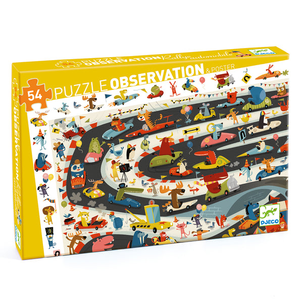 Djeco 54 Piece Car Rally Observation Puzzle