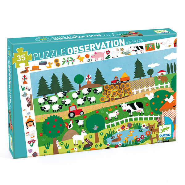 Djeco 35 Piece The Farm Observation Jigsaw Puzzle