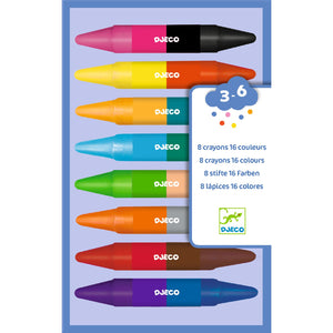 Djeco 8 Double-Sided Crayons