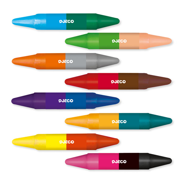 Djeco 8 Double-Sided Crayons