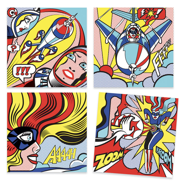 Djeco Superheroes Colouring and Transfer Activity Kit