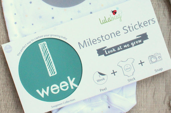 Look At Me Grow Milestone Stickers - Seagreen