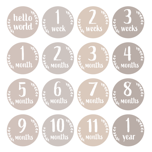 Look At Me Grow Milestone Stickers - Neutral